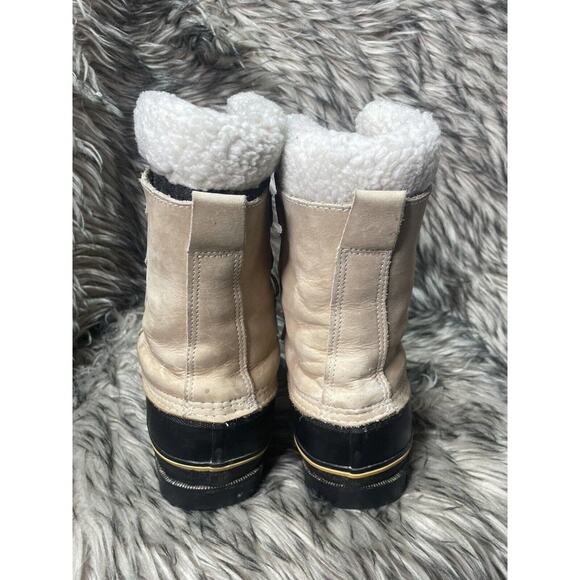 Rugged Exposure Rubber Sole with Tan Suede Upper Sherpa Lined‎ Women's Boot 8 - Picture 3 of 7